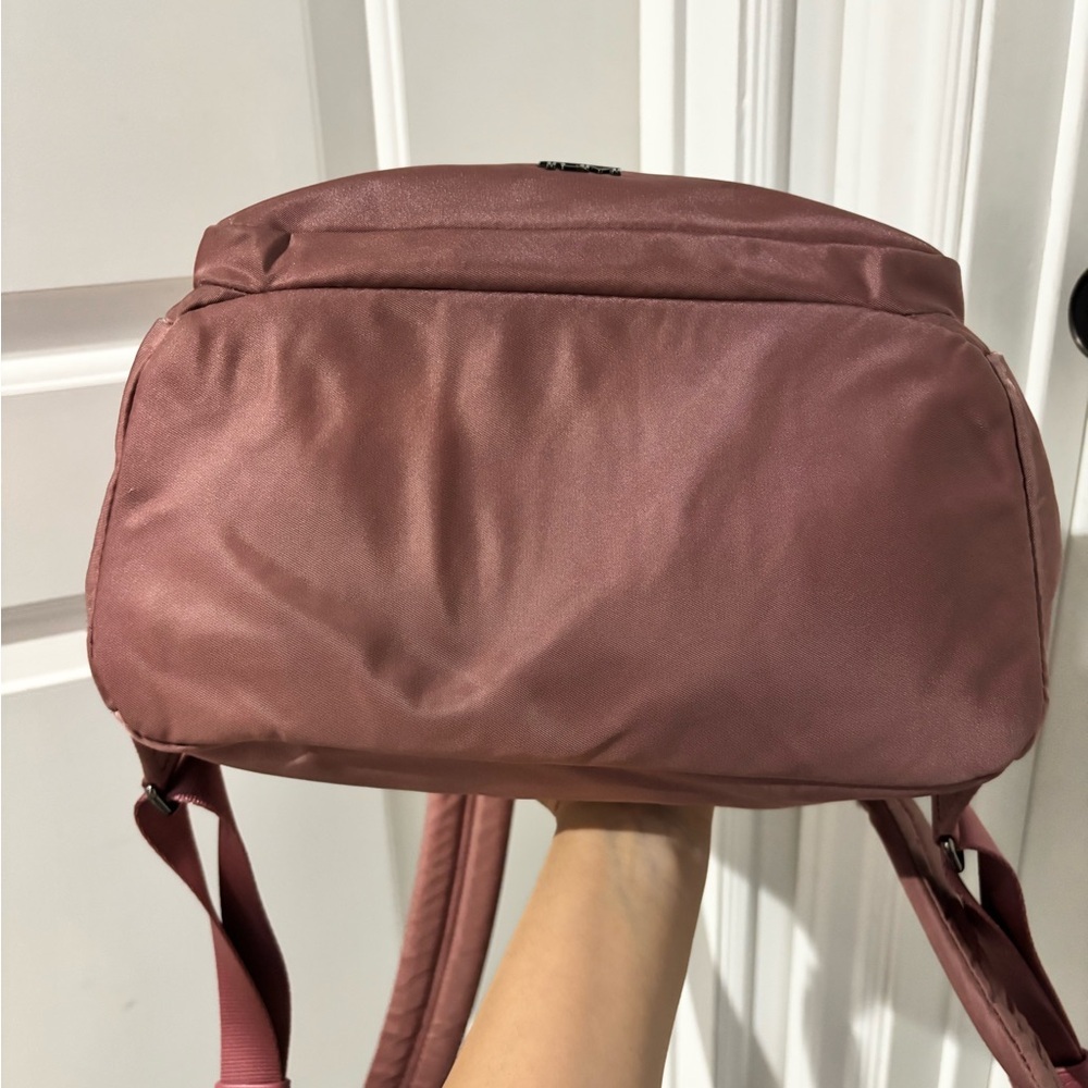 Tumi Voyageur Haley Pink Nylon Backpack Leather Trim Laptop Bag $395 Retail - Picture 8 of 11